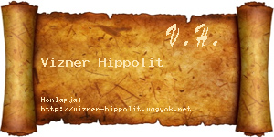 Vizner Hippolit névjegykártya
